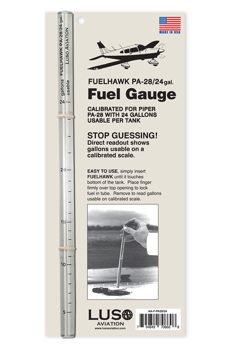 FUELHAWK PA-28 24 gallon Fuel Gauge Dip Stick Tube, Piper Archer Cherokee Luso