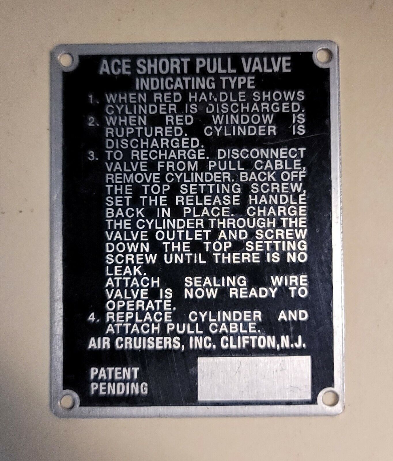N3N Vintage Aircraft, ACE Short Pull Valve Plate , 1-3/4