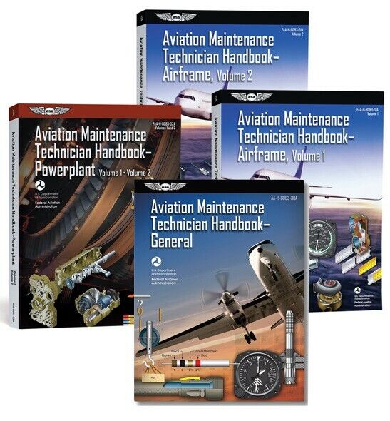 8083 Handbooks for AMT Including Airframe Vol  1&2 Powerplane General