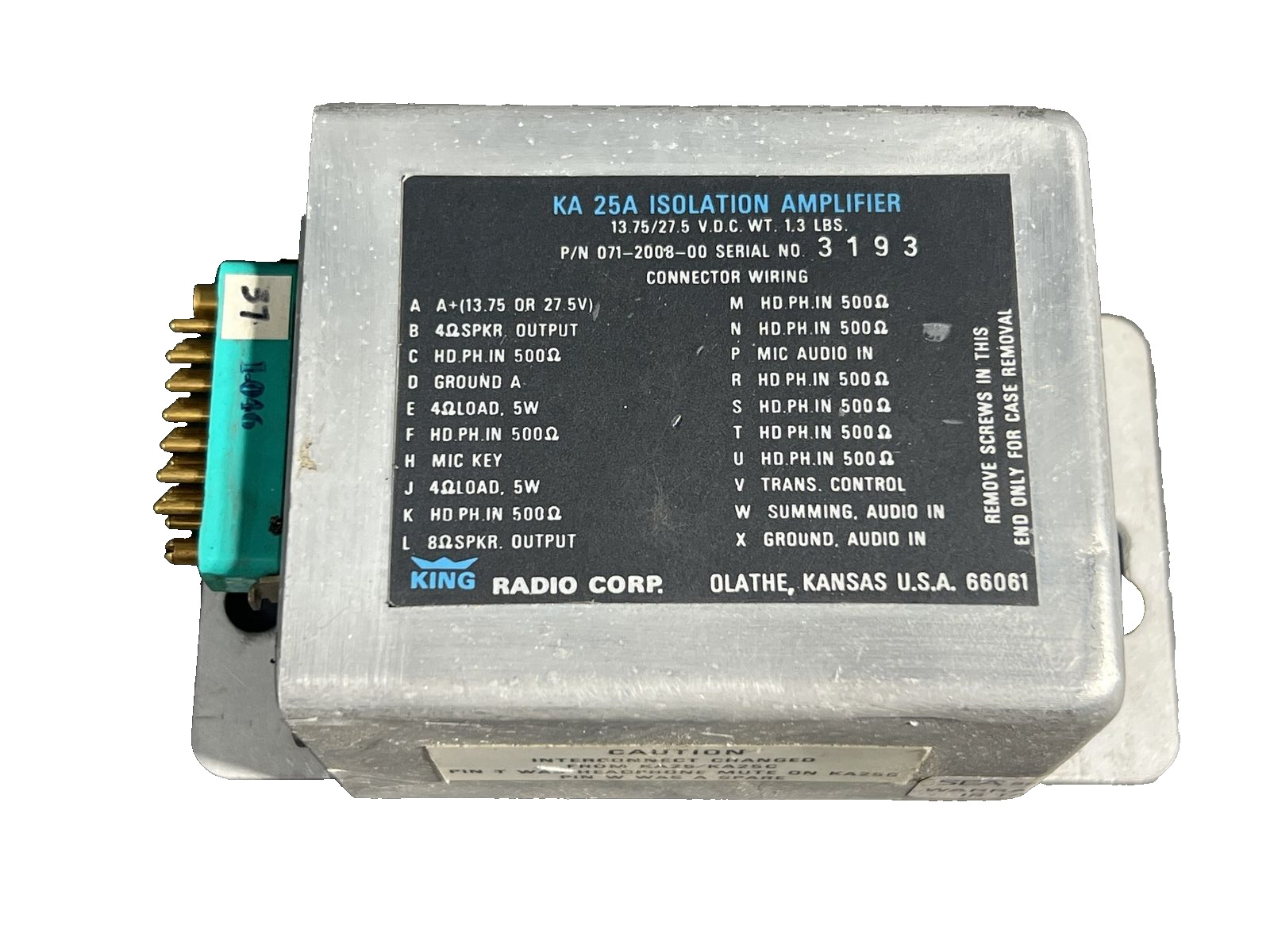 Bendix King KA 25A Isolation Amplifier