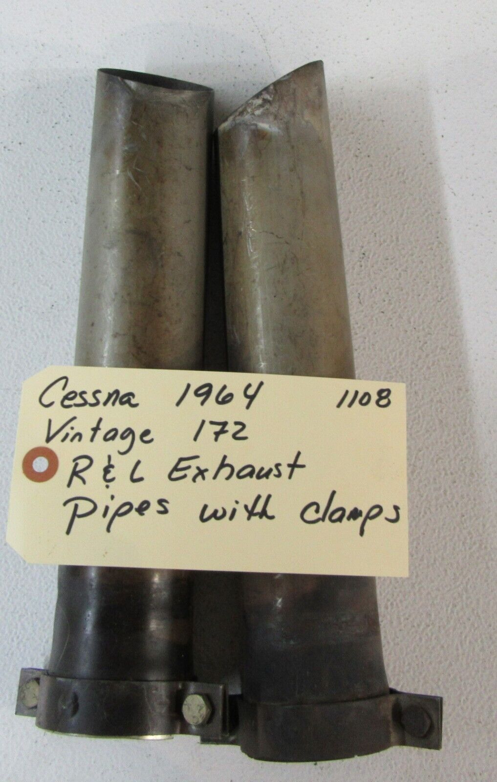 Cessna 1964 Vintage 172 R&L Exhaust Pipes with clamps
