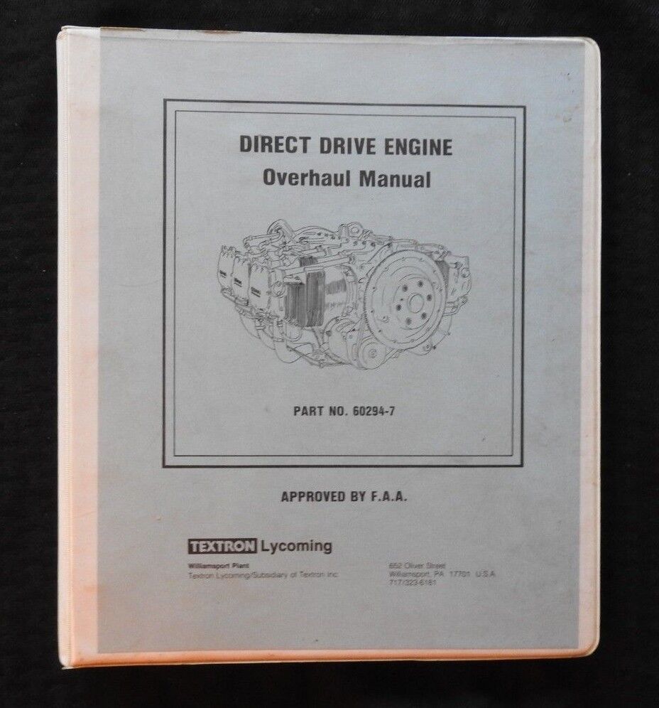 1966-1979 LYCOMING DIRECT DRIVE 6 & 8 CYLINDER AIRCRAFT AIRPLANE ENGINE OVERHAUL