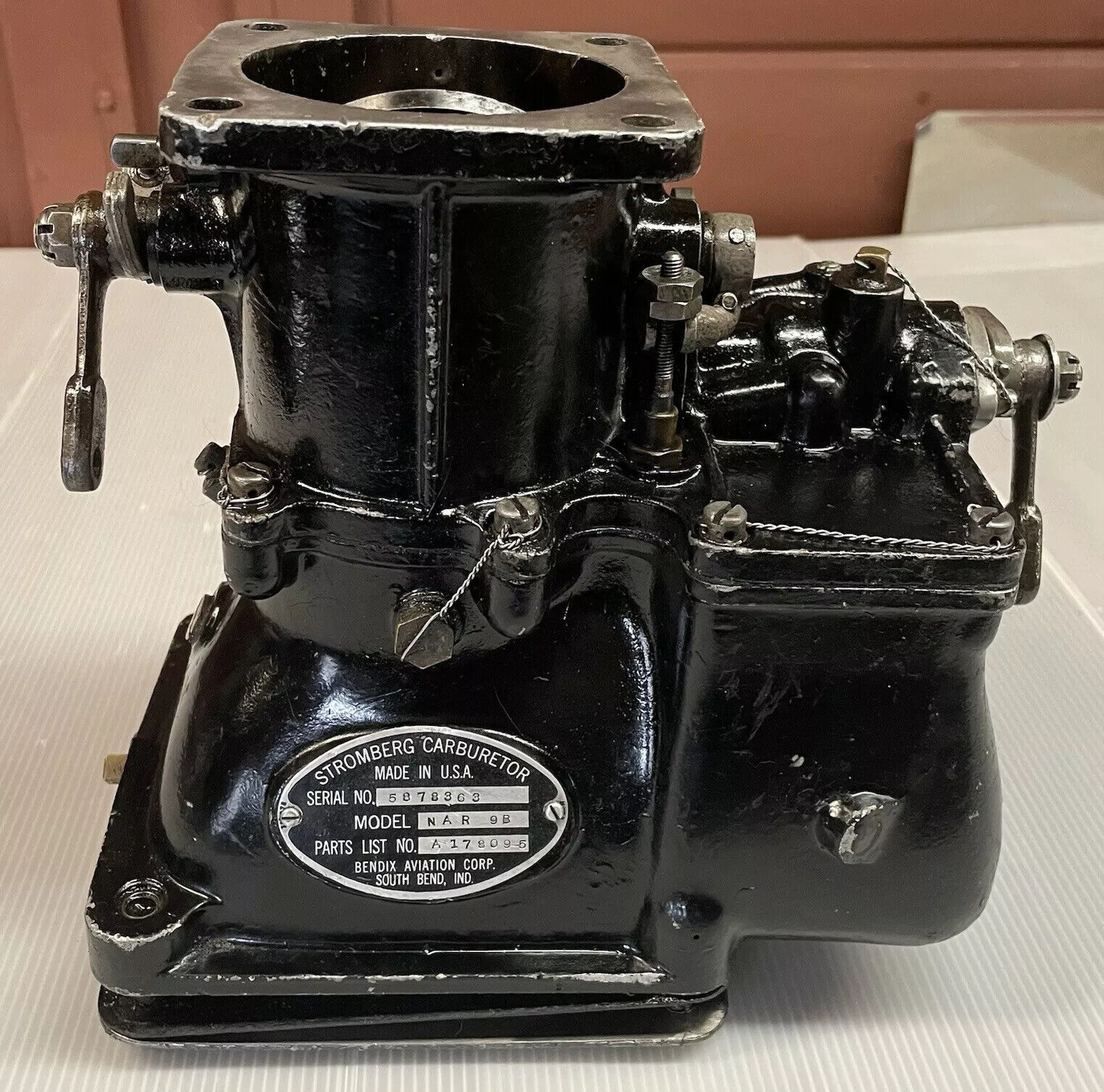 Kinner Engine Stromberg Carburetor Model #: NAR9B Part #:  A178095 Bendix