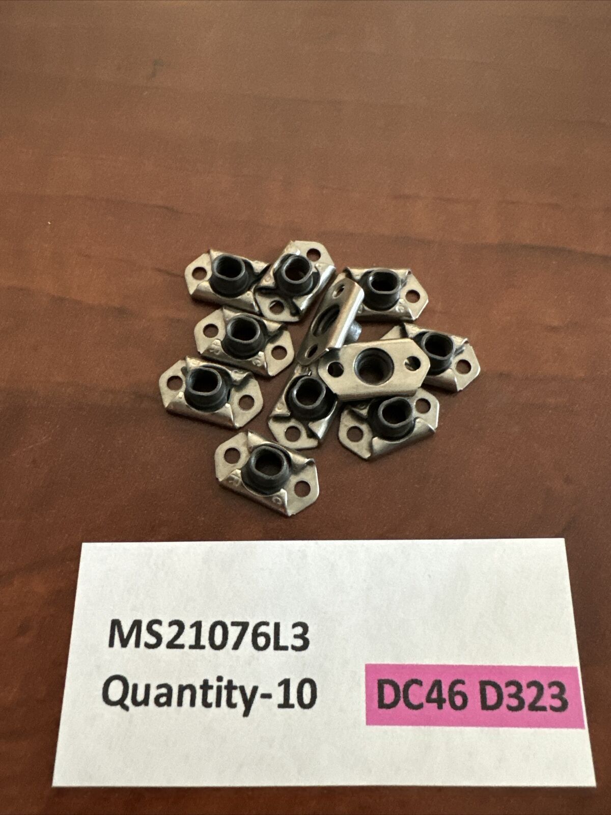 Qty-10  Floating Nutplates MS21076L3   New. DC46 D323