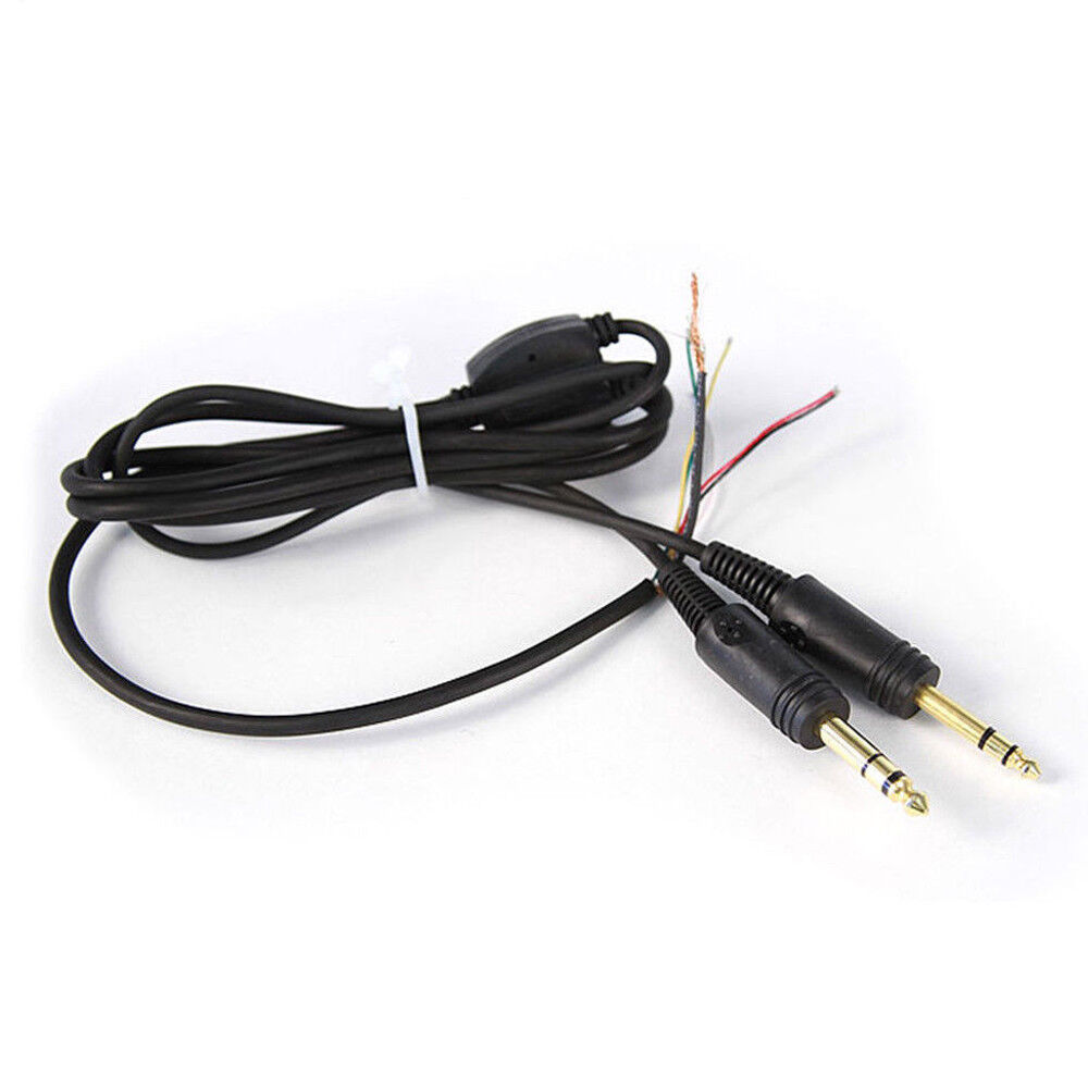 Aviation Replacement Pilot Headset Cable Cord Wires Dual Twin Plug Mono / Stereo