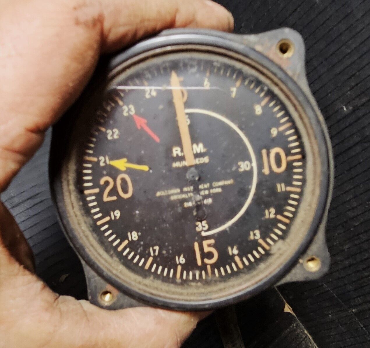 Vintage Kollsman Aircraft Mechanical Tachometer cable driven military??