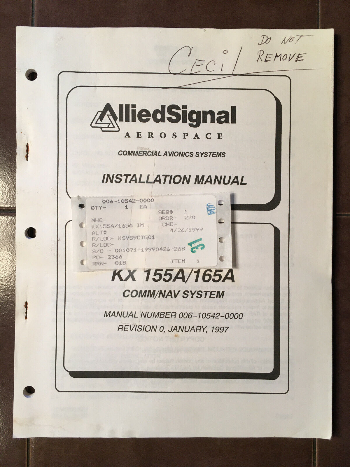 King KX-155A, KX-165A Install and Operation Manual
