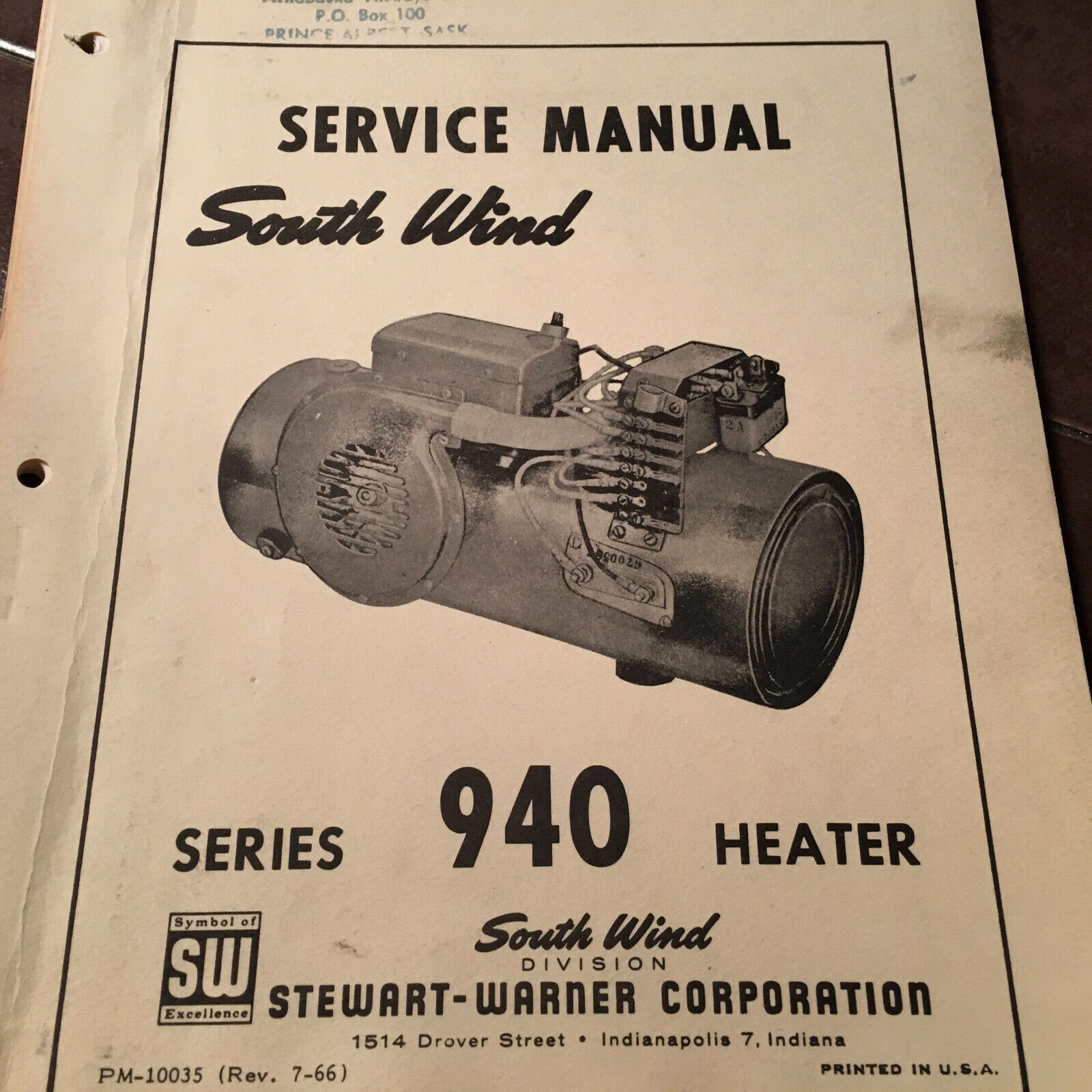 SouthWind Heaters 940 Series Service Manual