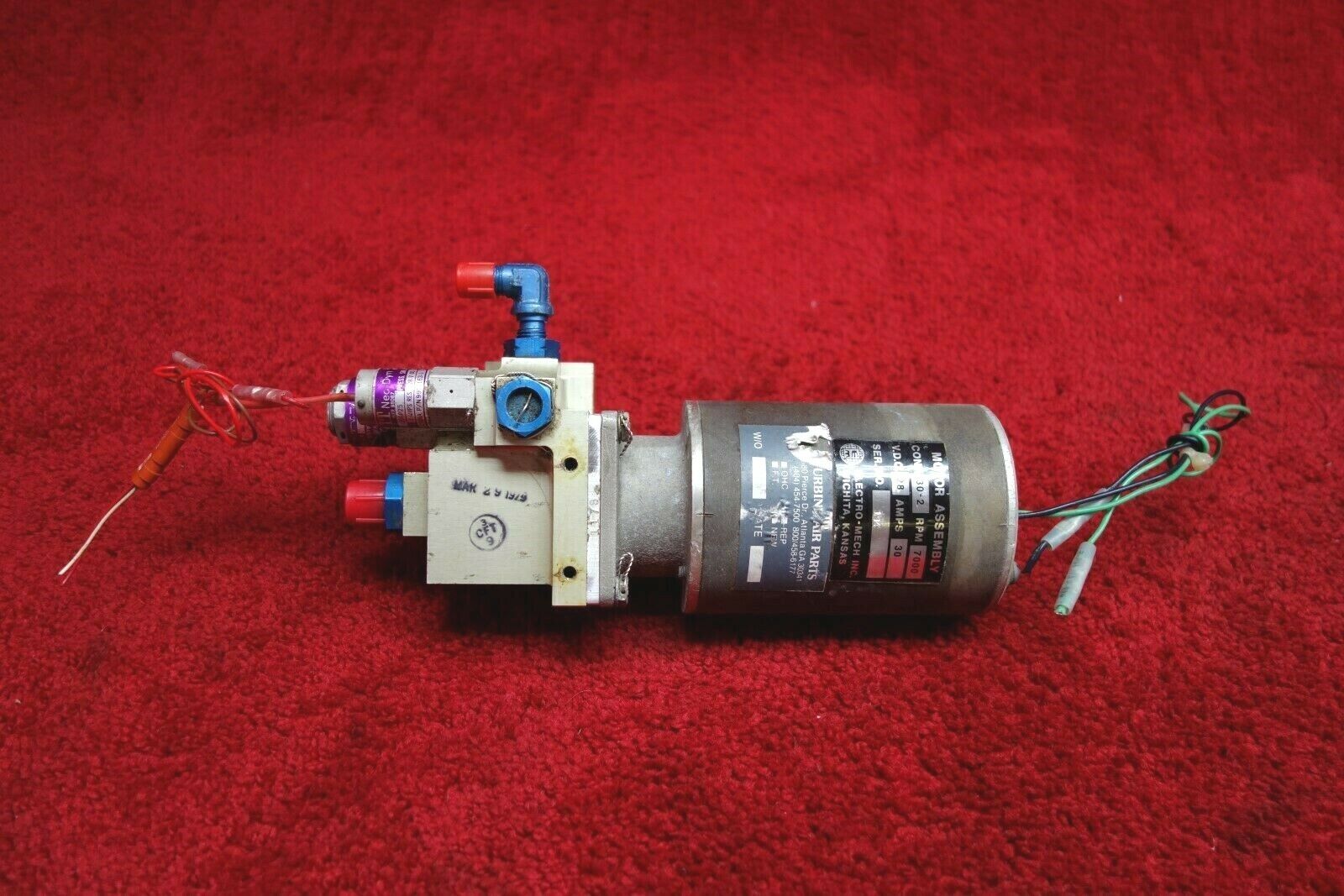 Electro-Mech, Hydraulic Motor Pump W/ Housing & Pressure Switch Relief Valve 28V