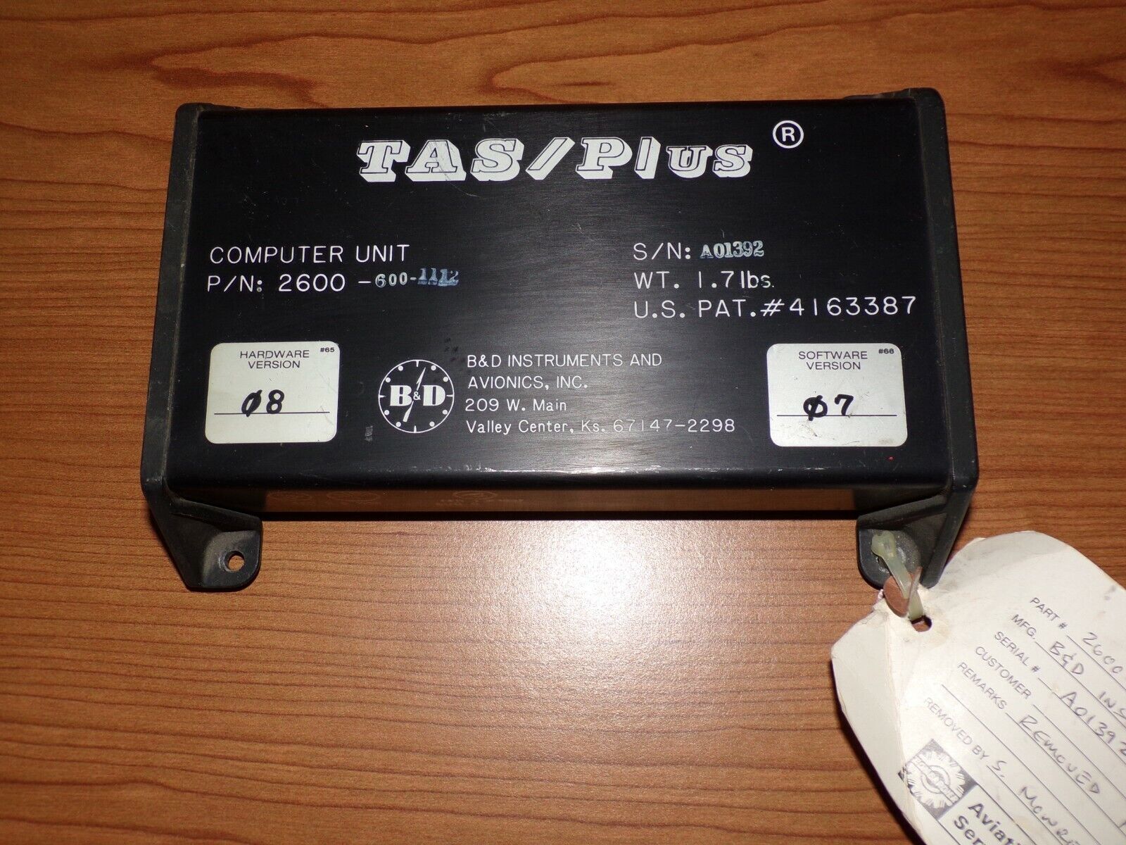 B&D Instruments TAS Plus Unit 2600-600-1112