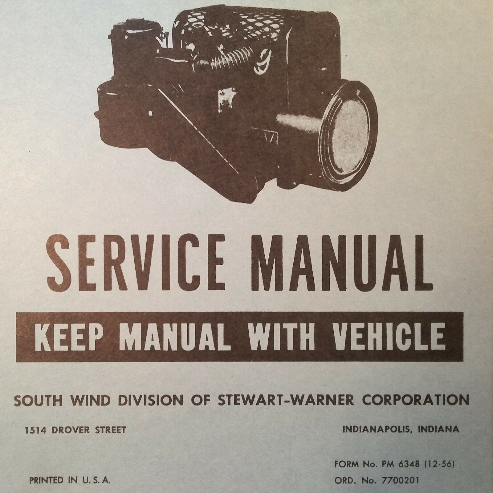 SouthWind Heaters 978 Service Manual