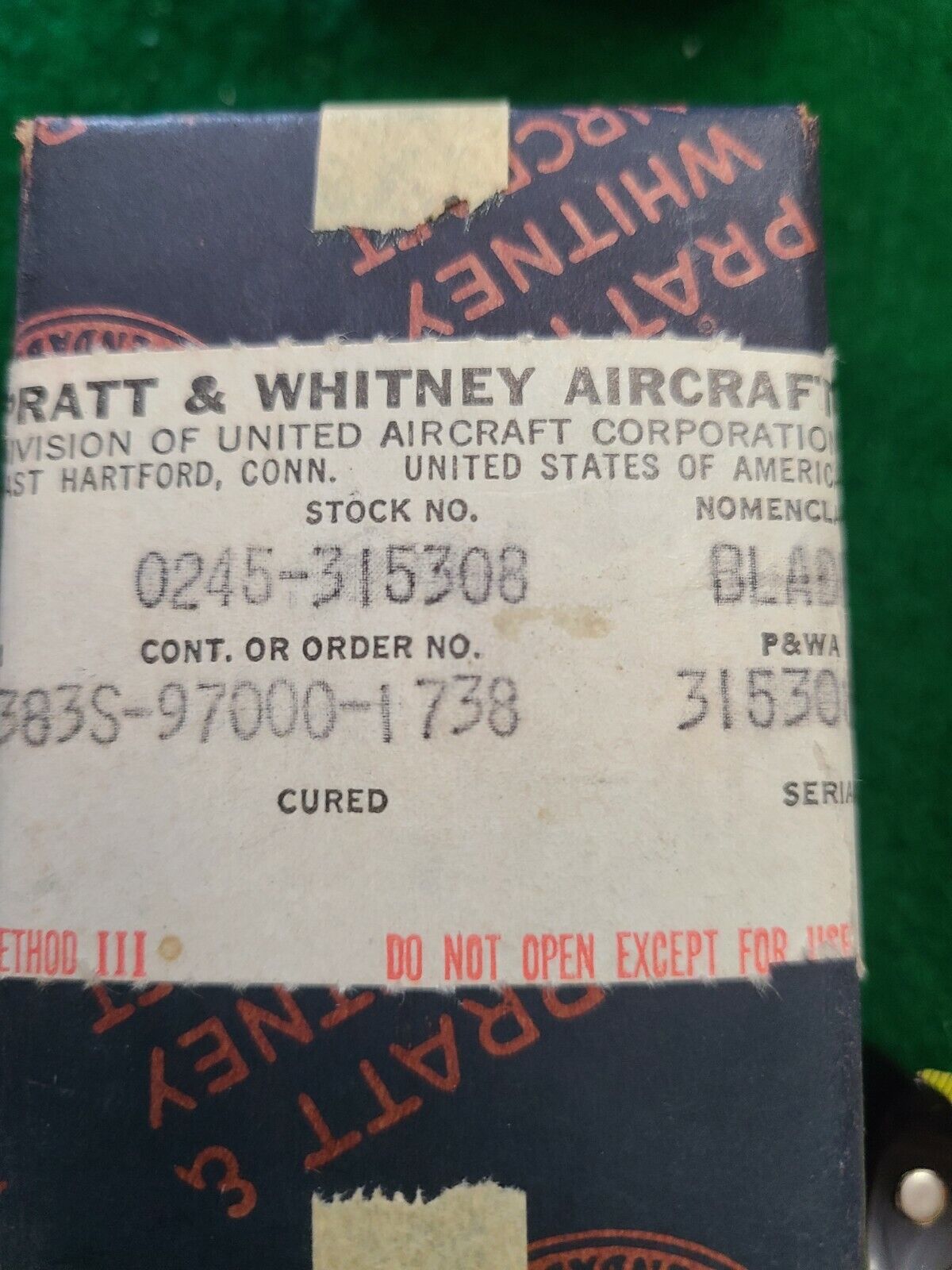 Vintage Pratt Whitney 315308 A Magnetic Blade