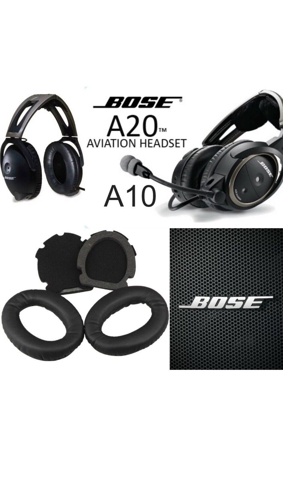 New Replacement Ear Pads Cushions for Aviation Headset X A10 A20 Bose Headphones