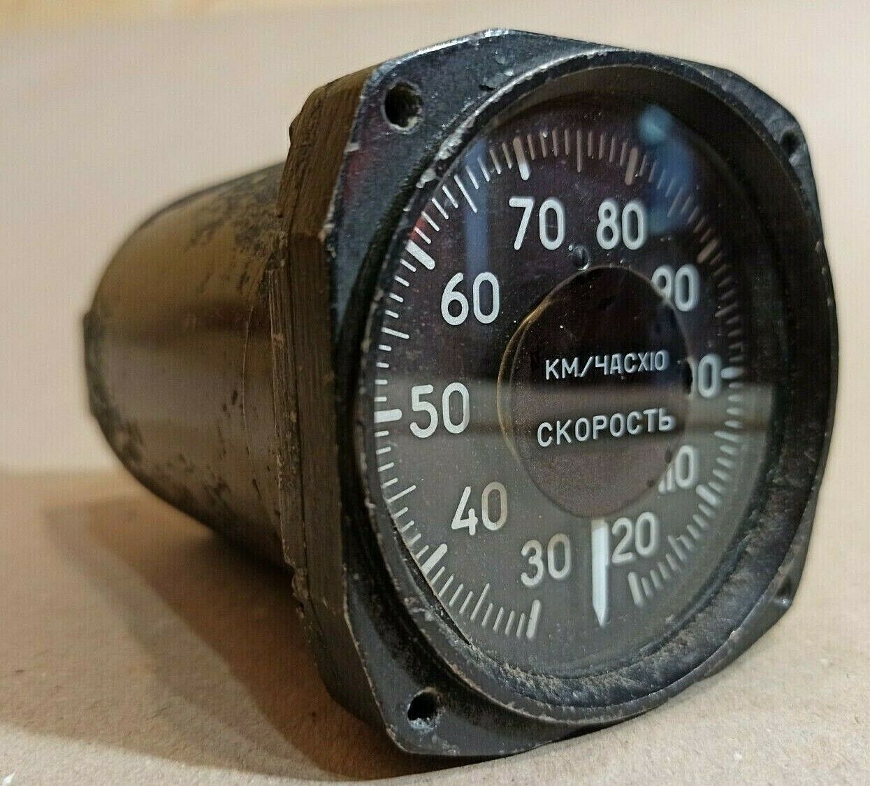 Vintage soviet aviation Speedometer #2. Original. USSR. SN
