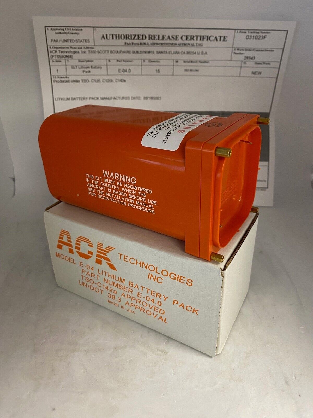 ACK E-04.0 Replacement Battery for 406MHz ELT