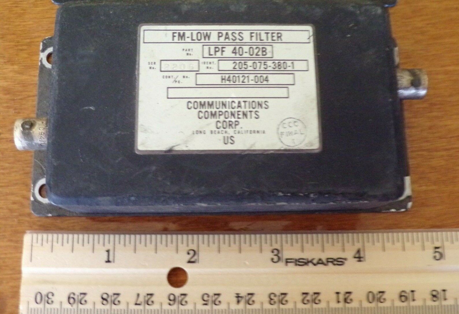 Bell Helicopter FM Low Pass Filter LPF-40-02B or 205-075-380-1