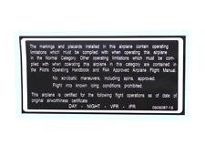 0505087-15 Cessna Placard Operational Limits 0505087-41 picture