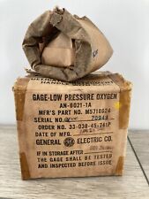 1945 General Electric GE Aircraft Oxygen Low Pressure Gauge Gage M5718624 Sealed picture