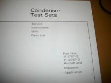 Bendix Condenser Test Sets Service & Parts Manual for 11-1767-3 & 11-4067-2 picture