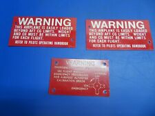 Beech C-35 Bonanza Interior Placards P/N 35-440021-1 LOT OF 3 (1222-600) picture