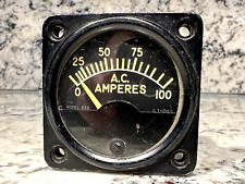 WESTON Model 833 A. C. Amperes Indicator Aviation Dial 1-100 Black Square picture