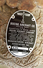 Boeing B-29 Aircraft Data Plate WW2 acid etched aluminum picture