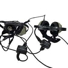 Lot of 2 David Clark H6041 Headsets Microphone 40416G-03 + 40666G-01 Adapter picture