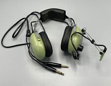 Vintage David Clark H10-40 Aviation Pilots Headset Headphones Dual Plug Green picture