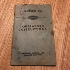 Vtg Original Franklin 335 Aircraft Engine Operators Instructions Manual Handbook picture