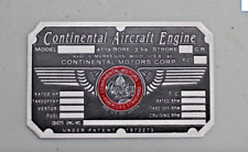 C85, Continental Motors Engine Data Plate, Aeronca, Piper Cub, Cessna 140 #1 picture