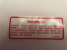 Cessna Warning lable 0705097-1 New picture