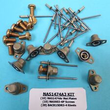 10-32 Self Sealing Fuel Resistant Nutplate NAS1474A3 (10) + Install Kit Aircraft picture