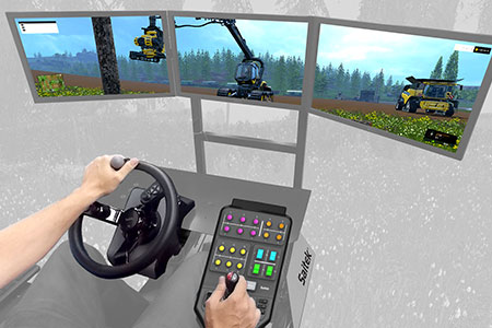Saitek Farming Simulator Wheel, Pedals, and Vehicle Side Panel